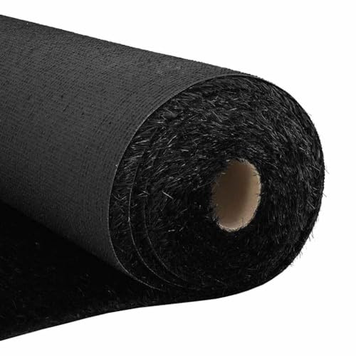 vidaXL Konstgräs Svart 1500 x 100 x 4 cm Polypropylen, Artificiell gräs, enkel gräsmatta, miljövänlig turf för trädgårdsdesign och utomhuslandskap