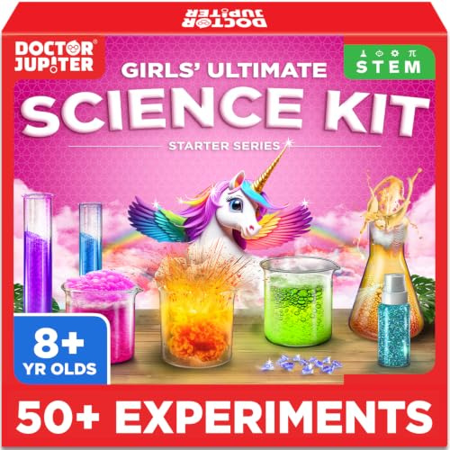 Doctor Jupiter Science Experiments Kit for Kids Ages 8+, Gifts for Girls | Science Kit for Kids 8-12, Birthday Gifts for 8-9-10-11-12-13-14 Years Old Girls, STEM Toys, Chemistry Set, 50+ Experiments