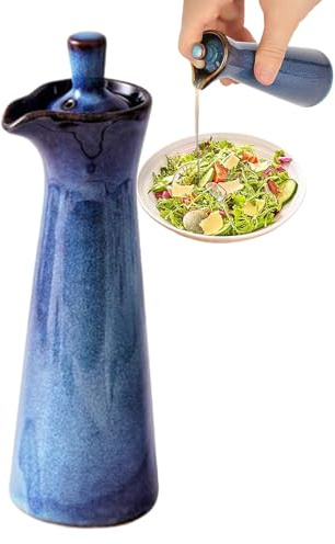 Bottiglie per salsa di soia, dispenser per aceto in ceramica, contenitore per olio d'oliva con beccuccio facile da versare, strumento da cucina con design a prova di perdite, bottiglia da tavolo