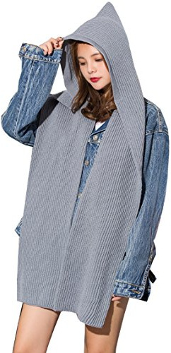 OKSakady Ragazza delle Donne Inverno Caldo Sciarpa con Cappuccio, Signora Sciarpa Morbida con collo a scialle e Foulard con collo Scaldacollo