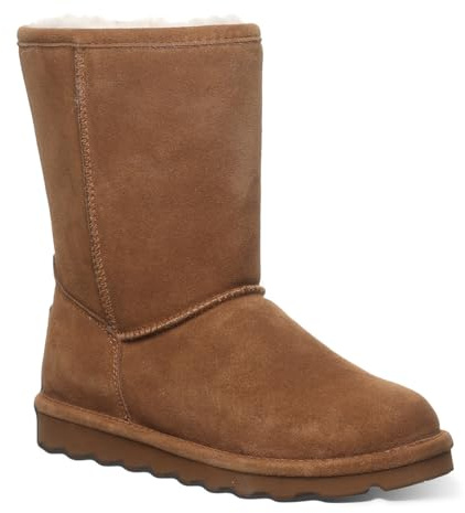 BEARPAW Women's Elle Short Winter Boot | 8 Suede Shoes | Sheepskin & Wool Blend Lining | Comfortable Boots for Women