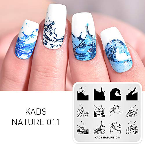 KADS Nail Art Stamping Flor Naturaleza Mar Plantilla Uñas Decoración Pegatinas Herramientas de la Plantilla Arte de Uñas (NA011)