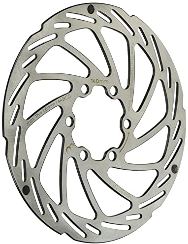 BBB Disco del freno per bicicletta con 6 bulloni in acciaio inox rotore del freno con indicatore di usura per bici da strada, mountain bike, mountain bike, 203 mm, PowerStop BBS-114, argento