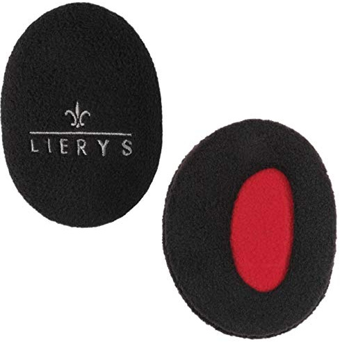 LIERYS Earbags Ohrenwärmer Damen Herren Fleece Gefüttert Schutz vor Wind Kälte Ohrenschützer 3 Größen Herbst Winter schwarz M