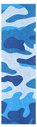 Mnsruu Art Camouflage Marbre Bleu Grips Skateboard Bande Antidérapant Planche à Roulettes Grip Papier de Verre Sports Plein air Scooter (84 x 23 cm)