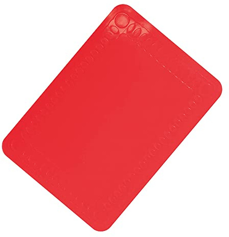 Tapis de table antidérapant en silicone rouge – 250 x 180 mm – Passe au lave-vaisselle – Facile à nettoyer – Empêche les assiettes et les bols de glisser sur les tables