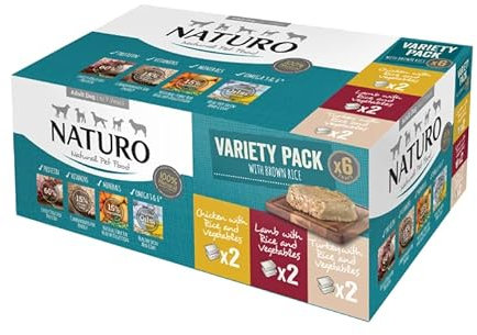 Naturo Adult Dog with Rice 400g Variety Tray 12 pack