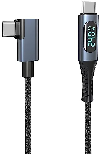 Disscool Discool USB 4.0-kabel Thunderbolt 4-kabel, dubbel stöder 8K HD-display USB C-kabel PD 240 W 8K@60Hz 40 Gbps dataöverföring 90 graders kabel (1,2 m/4 fot)