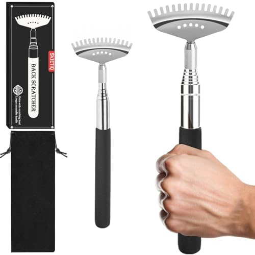 Svjetiq Oversized Extendable Back Scratcher for Men Women Adults, 2 Pack Different-Sizes Telescoping Back Massager, Men Gadgets Fathers Day Dad Gifts for Birthday Christmas Stocking Stuffers