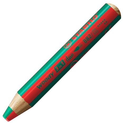 STABILO woody 3-in-1-Duo, Rot/Dunkelgrün