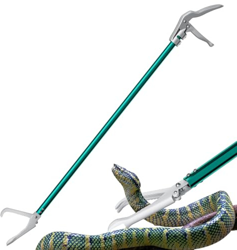 GYORGKSHI 60 Snake Grabber Tongs,Extendable Snake Tong Reptile Grabber Rattle Snake Catcher Wide Jaw Handling Tool-Green