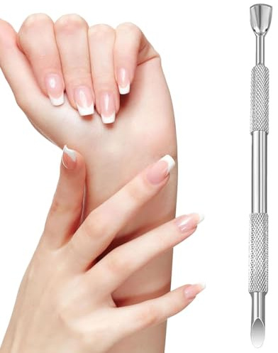 Moxeupon Empujador de cutículas,Herramienta para empujar cutículas, Herramienta profesional para quitar cutículas y empujador de uñas de doble punta, Herramientas de manicura y pedicura para técnicos