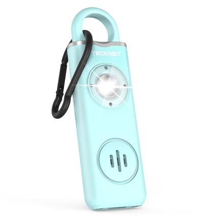 TECKNET Personal Safety Alarm for Women, 130dB Siren & Strobe Light, Rechargeable Personal Emergency Security Safe Protection Devices for for Girl Kid Elderly Student