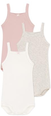 Petit Bateau A0cwv, Body Con Spalline Bimba 0-24, Variante 1, 6 mesi (pacco da 3)