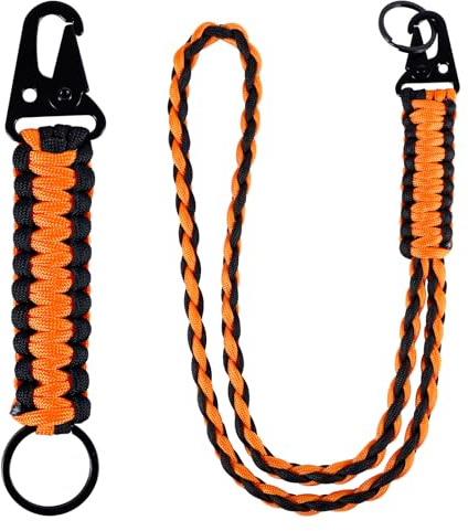 Flätad Stark Rem med Karbinhake, Flätad Nyckelring Lanyard Rem Paracord Halsband Flätad Stark Lanyard Heavy Duty Lanyards för Kameranycklar Visslan Reser