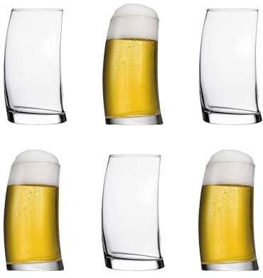 Lot de 6 verres à bière de luxe, 390 ml, 100 % sans plomb, verres à eau, verres à bière, verres à cocktail, verres à bière, verres à latte macchiato, verres à cocktail, verre à bière