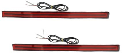 laiyonggr Gtinthebox 2PCS Röd LED Bil Bakre stötfångare Reflector Lights Kompatibel for Corvette C7 2014-2019 Bakre bromsljus Dimbakljus(Red Lens)