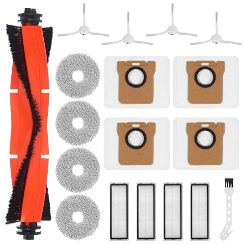 18Accessori per Xiaomi X20+/X10+, 1xspazzola principale, 4x panni per il lavaggio, 4x sacchetti per la polvere, 4 xspazzole laterali, 4x filtri HEPA, 1x spazzola per la pulizia