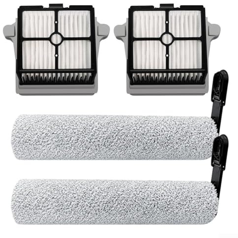 Kit di ricambio per aspirapolvere Tineco per Floor One Switch S6 e per Stretch S6 con 2 spazzole a rullo e 2 filtri, progettato per catturare polvere e capelli in modo efficiente
