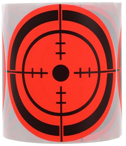 SOIMISS Autocollants Cibles de Tir Adhésives Rondes en Papier Fluorescent Rouge Effet Éclaboussure pour Entraînement Tir à l'arc en Intérieur, Pack de 200 Pièces