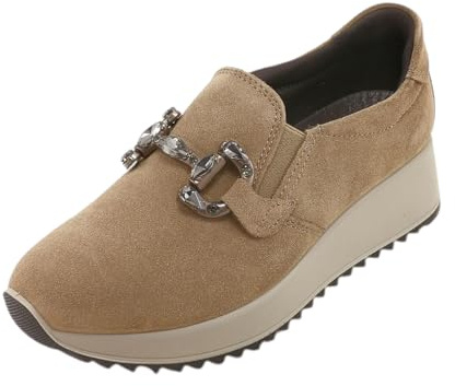 ENVAL SOFT 8779155 Fango Mocassino Donna Zeppa Pelle camoscio Elastici Memory Foam 41