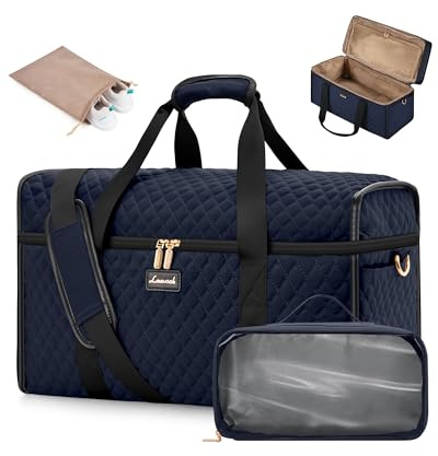 LOVEVOOK Travel Bags for Women, Weekend Overnight Maternity Duffel Gym Large Opening Hospital Holdall Carry On Flight Bag Womens, Cabin Hand Luggage with Shoe Pocket
