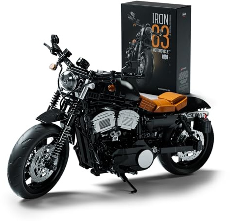Nifeliz Iron 83 Motorcycle Model Set for Adults, Classic Cruiser Bike Building Set with Realistic Details, Collectible Display Model and Gift for Motorcycle Enthusiasts (827 PCS, NF10342)