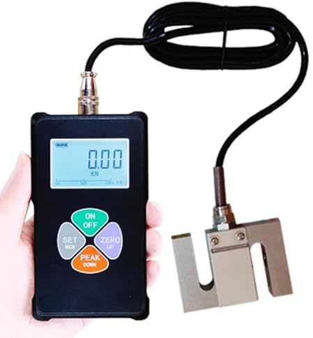 Medidor de fuerza digital, dinamómetro de tensión de alta precisión con sensor externo, pantalla LCD de retroiluminación de 5 dígitos para pruebas de fuerza precisas