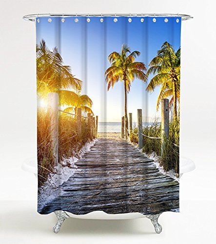 Sanilo Duschvorhang Fort Lauderdale 180 x 200 cm, hochwertige Qualität, 100% Polyester, wasserdicht, Anti-Schimmel-Effekt, inkl. 12 Duschvorhangringe