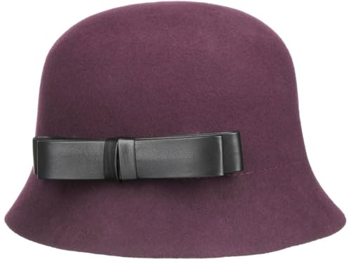 Lierys Chapeau en Feutre Lianda Cloche Femme - Made in Italy pour Laine de Automne-Hiver Hiver - S (54-55 cm) Prune