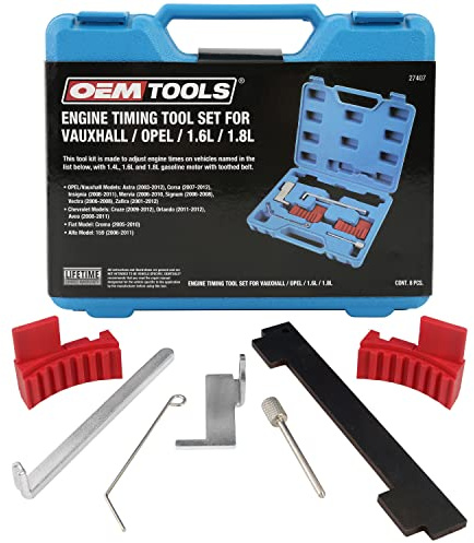 OEMTOOLS 27407 Engine Timing Tool Set for Vauxhall/Opel/1.6L/1.8L, Lock Chevy Camshaft for Timing Service, 7 Piece Specialty Mechanic Tool Set