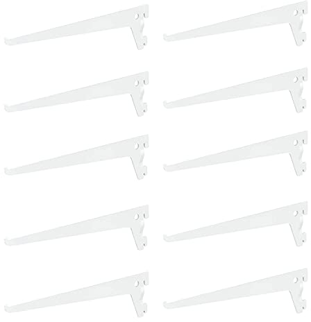 10 x siwitec Einlochträger 150 x 50 mm in Weiss, Regalhalter für ein Regalschienensystem