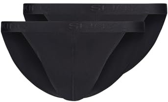 Skiny Herren Tanga Cotton Rib G-String, Schwarz (080693), M (2er Pack)