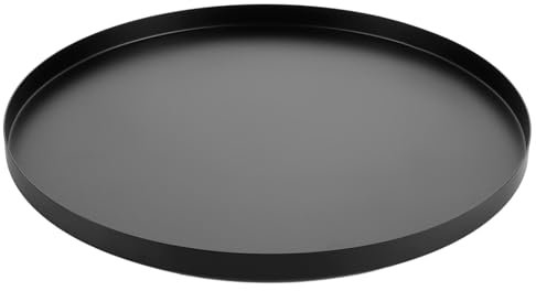 WOPPLXY Vassoio decorativo rotondo, diametro 32 cm, nero, piatto decorativo rotondo, in acciaio inox, per corona dell'Avvento, gioielli, candele, cosmetici