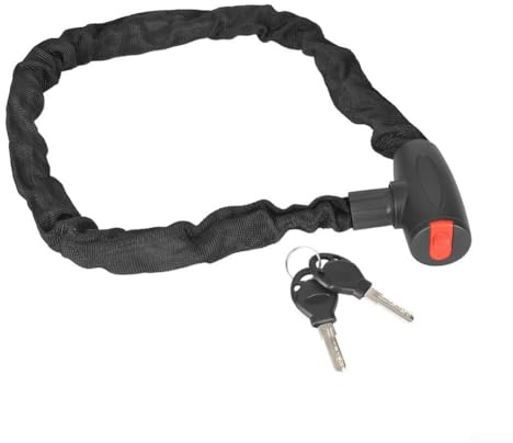 Lucchetto a catena in acciaio, leggero e antifurto, lunghezza catena 82 5 cm, adatto per biciclette, moto e altro ancora