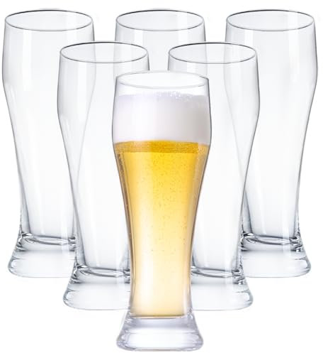 Wlasss Juego de vasos de cerveza de 6,14.7 g. Vasos de cerveza artesanales para congelador, suministro de conservación de aroma. Tazas de cerveza altas, tazas y cristalería, regalos para hombres