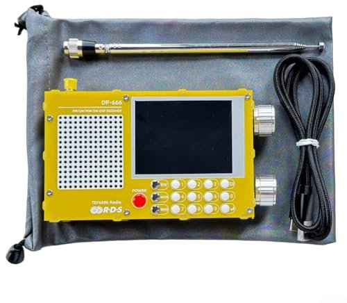 DP666 Radio haute sensibilité avec puce TEF6686, réception pleine bande y compris FM AM ondes courtes et capacités RDS pour les amateurs de voyage (jaune)