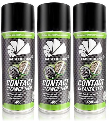 AABCOOLING Contact Cleaner Tech (Pack de 3x400 ml) - Spray Limpiador Interior Coche y Electrónica, Elimina Grasa y Polvo, Secado Rápido, Mejora la Conductividad Eléctrica