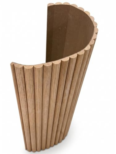 Revêtement Mural Flexible en Véritable Chêne Naturel (244 x 60 cm) | Panneau Tasseau Bois 3D Cannelé pour Décoration Murale, Tête de Lit, Relooking Meuble et DIY | Support MDF Teignable et Vernissable