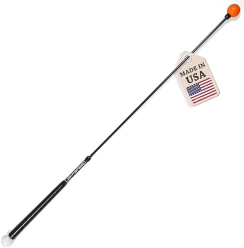 Orange Whip Lightspeed Golf Swing Trainer Aid Patented & Made in USA- Speed Stick Improves Speed, Distance and Accuracy (45)