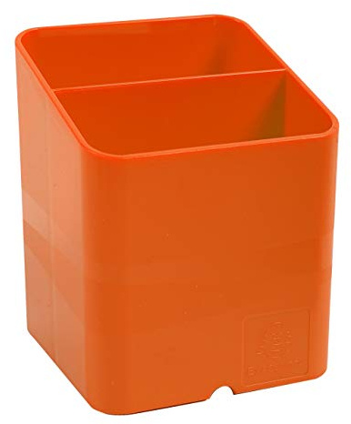 Exacompta - Ref 67788D – Iderama Collection – Pen-Cube portapenne – dimensioni 74 x 74 x 93 mm, design salvaspazio, 2 sezioni per organizzare la scrivania – mandarino
