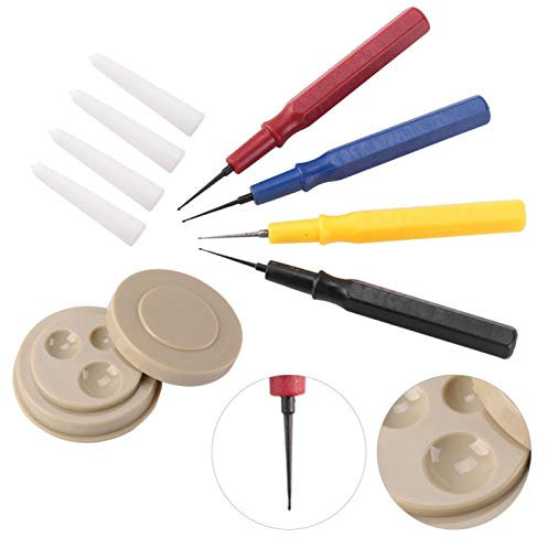 Uhrenreparaturset, Werkzeugset für Uhrenmechanik mit feiner Spitze, 4 Ölstifte inklusive rotem Öl, ideal für Uhrmacher und Feinjustierung