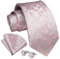 Enlision Krawatten-Set für Herren, Blumen-Krawatten und Einstecktuch, Manschettenknöpfe, Paisley-Gewebe-Krawatten-Taschentuch für Hochzeitsgeschäft, formal