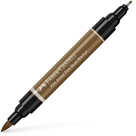 Faber-Castell Art & Graphic Pitt Artist Pen Dual Marker India Ink, Raw Umber, Single Pitt Pen, Art, Craft, Drawing, Sketching, Home, School, University, Colouring