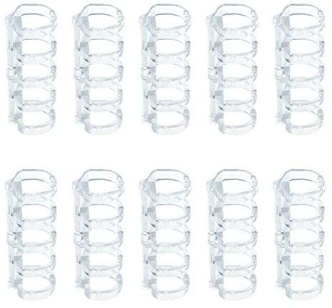 Wealrit 10 st 5 ringar lösa bladpärmar i plast med 11 mm innerdiameter, snäpp-delad gångjärn, vita bokpärmringar, bindande ryggkammar för gör-det-själv resedagbok, fotoalbum anteckningsbok