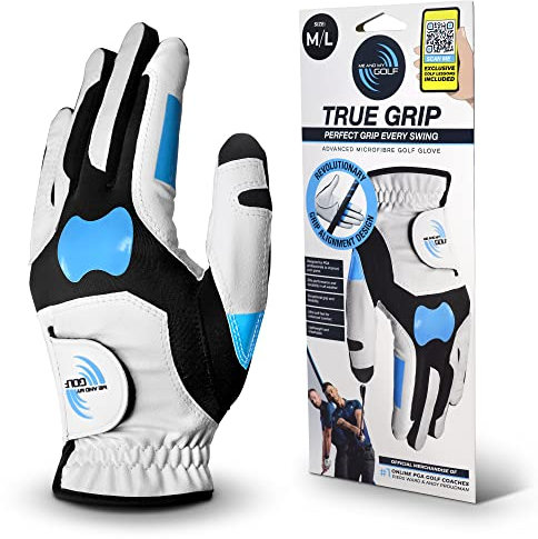 ME AND MY GOLF True Grip Trainingshandschuh — Perfekter Halt bei jedem Schlag — Größe M/L, Weiß