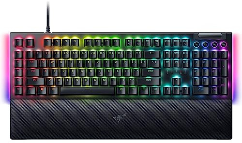 Razer BlackWidow V4 Mechanical Gaming Keyboard: Yellow Switches Linear & Silent - Chroma RGB - 6 Macro Keys - Magnetic Wrist Rest - Doubleshot ABS Keycaps - Roller & Media Keys - Snap Tap