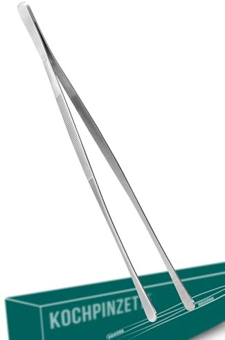 Menz Pince de cuisine en acier inoxydable - 30 cm - Ronde - Pour la cuisine et le rôtissage - Pour la cuisine, le camping, le barbecue