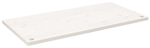 vidaXL Solid Pine Wood Desk Top - White 100x60x2.5cm - Versatile for Home Office, Study, Gaming, Painting, with Cable Holes
