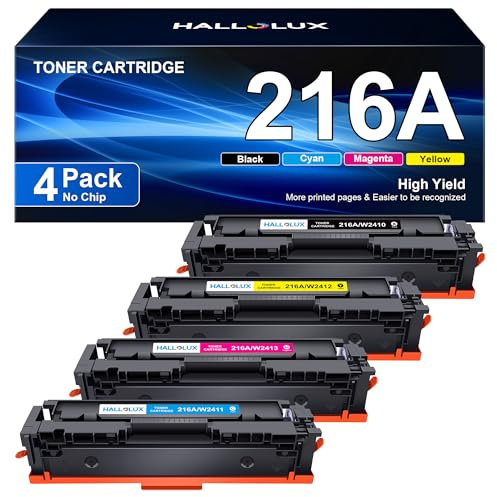 216A Tonerkartusche 216A Toner Set Kompatibel für HP 216A W2410A W2411A W2412A W2413A für HP Color Laserjet Pro MFP M183fw Toner M182n M183fdw M182 M182nw M155 (1 Schwarz, 1 Cyan, 1 Magenta, 1 Gelb)